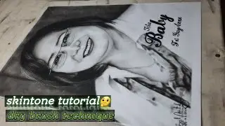 SKINTONE Tutorial PROCESS(nose,lips,hair)Dry brush technique|realism
