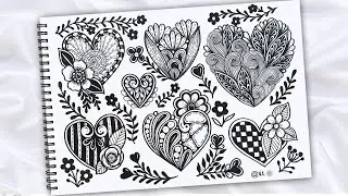 Heart Zentangle || Zentangle Heart Ideas