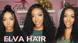 Gorgeous Kinky Curly 13x6 Wig   ft  ELVA HAIR   Tutorial Install & Unboxing Wig Review