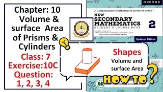 Exercise 10C Question 1, 2, 3, 4 &ndash; (Volume)  Complete solution &ndash; APS Math Class 7.