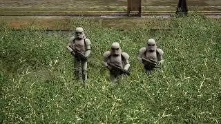 Imperial stormtroopers on patrol  on distant planet | Star Wars