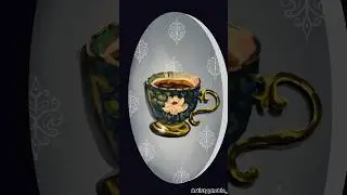 Royal Tea Cup Digital Art ☕ | A Sip of Calm 🎨 #shorts #shortsforgoals #viral #tea #digitalpainting
