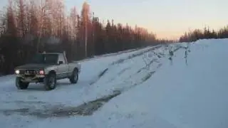 Offroading my diesel Isuzu pup with stacks and a small lift...