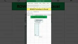 ROWS Function in Excel | Advanced Excel Formula #excel #exceltutorial #exceltips