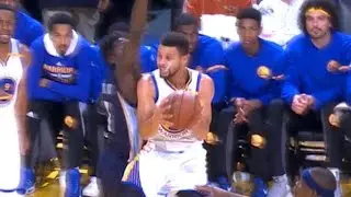 Steph Curry With 2 Nice Double Clutch Layups!   1.6.17