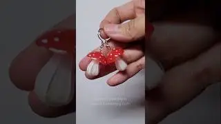 DIY Mushroom Earrings 🍄  Shrink Plastic Jewelry, Template Available on Patreon #fairycore