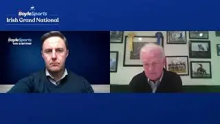 Willie Mullins chats to Leon Blanche on his entries for the BoyleSports Irish Grand National