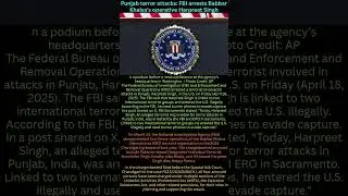 FBI Arrests Babbar Khalsa Operative Harpreet Singh | Punjab Terror Link Exposed