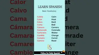 Top 10 Spanish Vocabulary | Learn Easy Spanish Words for Beginners #viral #shorts #espa&ntilde;a #espa&ntilde;ol