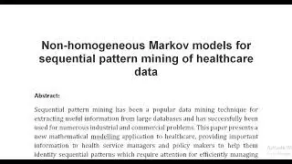 Non homogeneous Markov models for sequential pattern mining of healthcare data