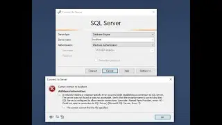 Microsoft Sql Server can't establish the connection on the local host Windows 10, 8, 7 and 11