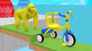 Long Slide Game With Elephant Gorilla Buffalo Hippopotamus Tiger 3d Animal Game Funny 3d Animals   Y