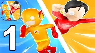 Super Hero Run 3D - Gameplay Walkthrough Part 1 All Levels 1-10 Max Level (Android, iOS)