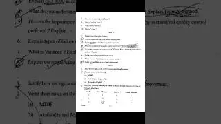 Quality management paper rtu exam for mechanical engineering