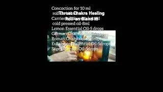 Throat Chakra Healing Essential Oil Roll-on Blend!!!You can apply this on Throat and pulse points...