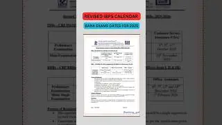 Revised IBPS Calendar Out #newcalendar #newexamdate #ibpscalendar #ytshort #viral #banking #exam