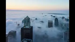 Downtown Seattle Fogscape Timelapse Video