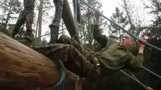 Marine Corps Recruits Navigate Confidence Course