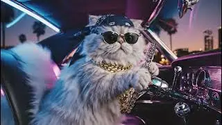 Gangsta Cat Riding Lowrider &ndash; Thug Life Vibes!