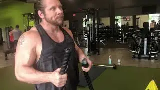 Battle Rope exercise for throwing the overhand right.