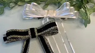 #diy#beautiful. 🎀Chanel #bows with a tail 1,2 cm #ribbon. #handmade#tutorial#haircut#бантики#organza