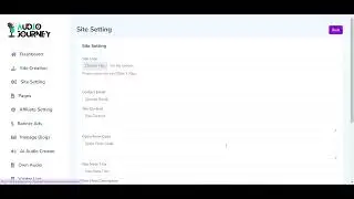 How to add Site Setting in AudioJourney