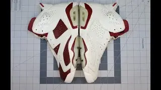 Customizing a pair of Maroon 6's to look like the Carmine 6s