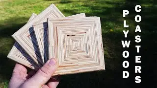 Making Patterned Plywood Drink Coasters // Woodworking