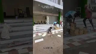 1'X1' AMAZING PARKING TILES INSTALLATION WORK   #tiles#flooring#parkingtiles#ceramic#ytshort#ytviral