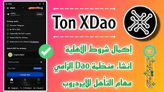 شرح مهام التأهل في مشروع Ton XDao وانشاء منظمة Dao ونقل الفريق القديم.