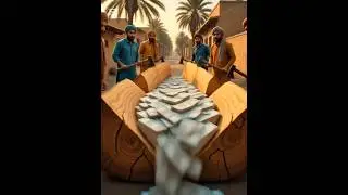 Villagers Break Wood 🪵 and MONEY Comes Out 😱💵 | Shocking Village Short #shorts#funny #animals