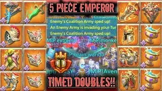 Lords mobile: 5 PIECE EMPEROR VS MYTHIC RALLY TRAP! PURE T5 MIX RALLIES! BACK TO BACK RALLIES
