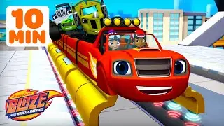 Blaze Transforms into TRAINS! 🚂 w/ Wedge Plow, Steam Engine & MORE! | Blaze and the Monster Machines