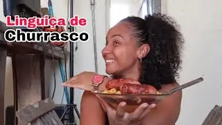 Linguiça de CHURRASCO com macarrão e feijão Meu almoço de hoje