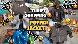 VARSITY & PUFFER JACKET ONLY 300RS| THRIFT SHOPPING IN MUMABI CST | STREET SHOPPING IN MUMBAI COLABA