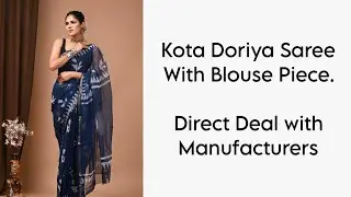 Kota Doriya Sarees | Free Shipping | Bagru Print Kota Doriya Sarees #shopnow 