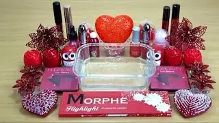 RED❤ SLIME❤ Mixing❤ makeup❤ and ❤glitter ❤in❤to❤ Clear ❤Slime❤ Satisfying❣ ❣Slime ❣❣Videos❣❣ city
