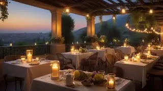4K Cozy Restaurant Terrace with Jazz Music for Relaxing, Studying and Working