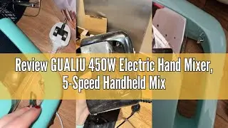 Review GUALIU 450W Electric Hand Mixer, 5-Speed Handheld Mixer Large Food Mixer with 304 Stainless S