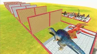 RACE THROUGH BLOCKS - FANTASY INFERNALS VS DINOSAURS - ARBS - Animal Revolt Battle Simulator