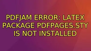 Ubuntu: Pdfjam ERROR: LaTeX package pdfpages.sty is not installed