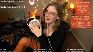 [Live ASMR] Pantyhose Scratching, Pencil Chewing Mouth Sounds, Cork Tapping, & More!