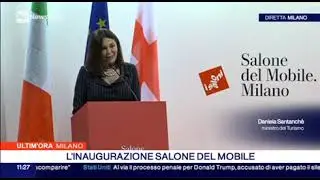Il ministro del Turismo Daniela Santanch&egrave; al Salone del Mobile- Rainews24, 16 aprile 2024