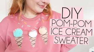 DIY Easy Pom-Pom Ice Cream Sweater Jumper