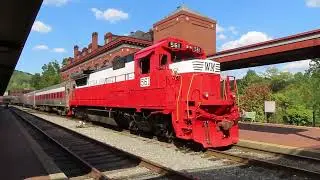 CLOSE VIEW OF BRIGHT RED NO. 561 & BLACK 1309 at WMSR Train Station in Cumberland MD