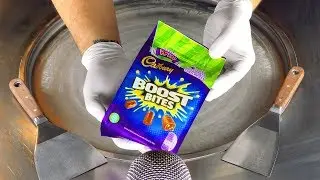 ASMR - Cadbury Chocolate Boost Bites Ice Cream Rolls | how to make oddly satisfying fried Ice Cream