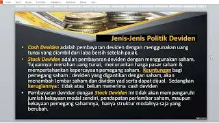 Pembelanjaan Intern dan Politik Dividen ( Internal Financing and Devidend Policy )