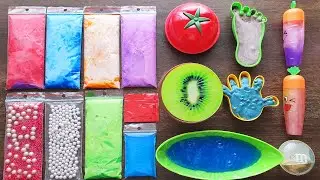 Crunchy Slime Making with Bags and Store Bought Slime - Izabela Stress