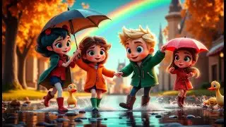 Puddle Splash Play | Fun Kids Rhyme Song | Rainy Day Adventure for Children
