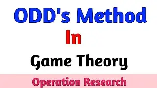 Odd Method Game Theory In Hindi | Operation Research Odds Method Game theory